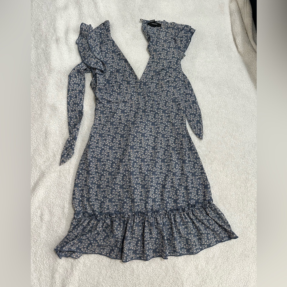 Blue floral patterned dress